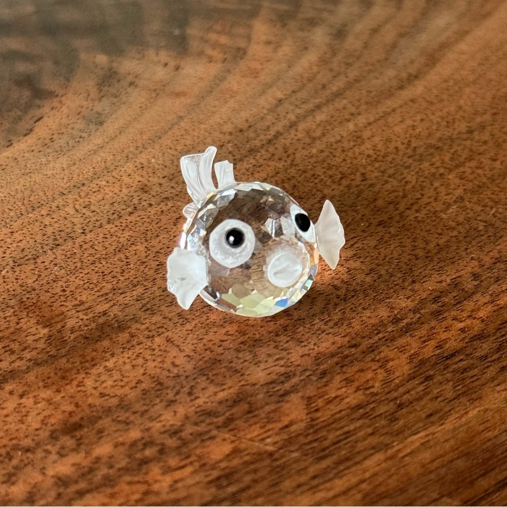 SWAROVSKI Silver Crystal Mini Puffer Fish Blowfish, 1.25” Long